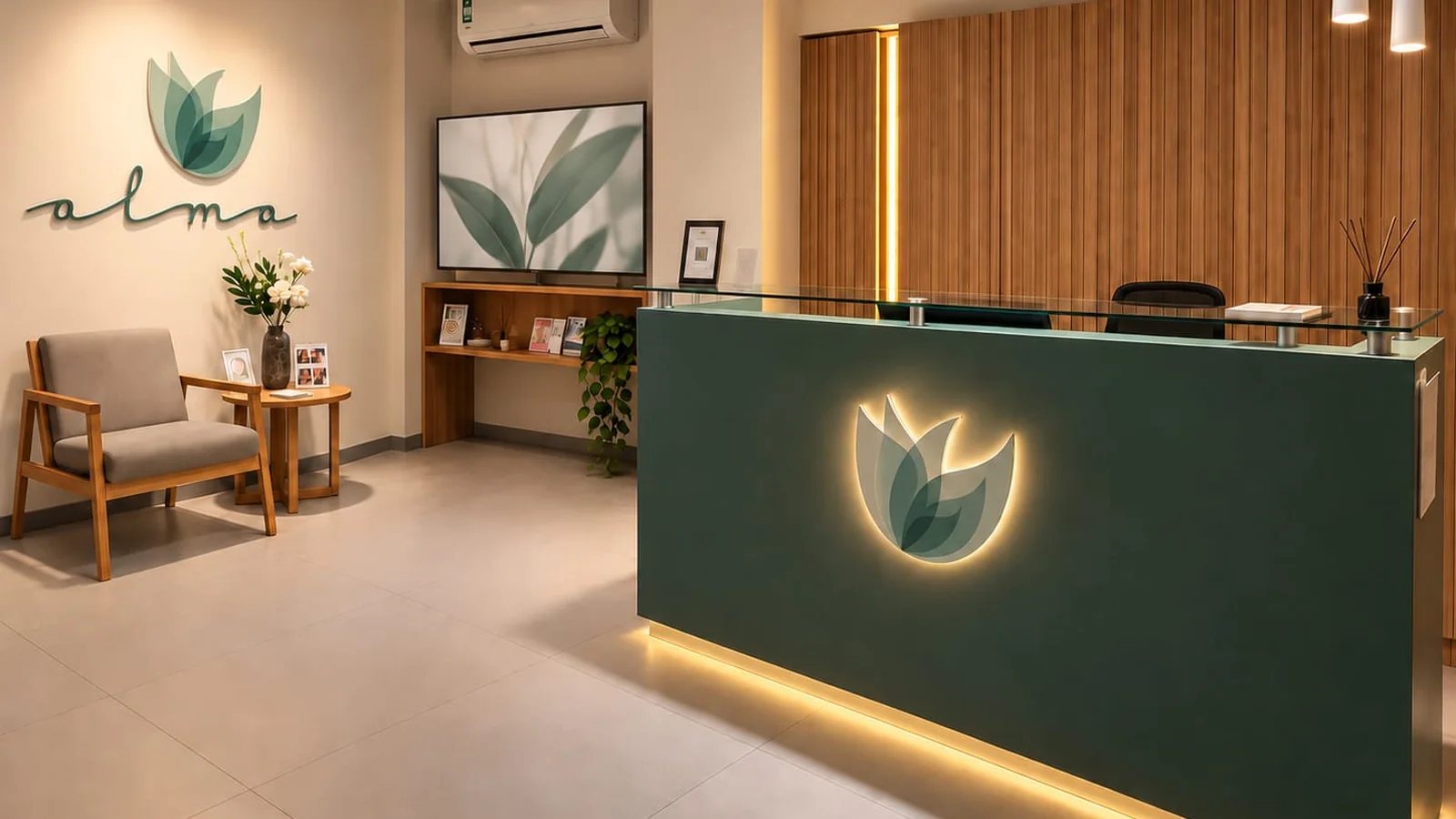 Recepción de Alma Estética – Medicina Estética, Funcional y Regenerativa