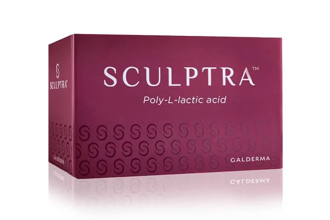 Envase de Sculptra, bioestimulador de ácido L-poliláctico de Galderma