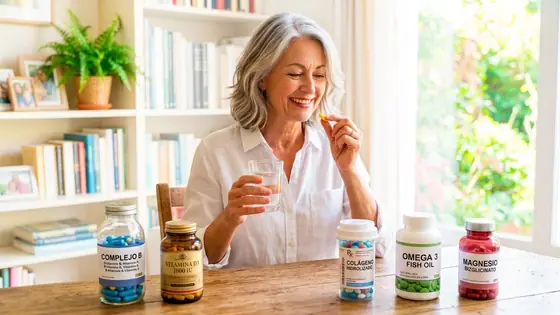 Los 5 suplementos básicos para la mujer de más de 50: vitamina D + K2, omega 3, colágeno con calcio y magnesio, magnesio y complejo B